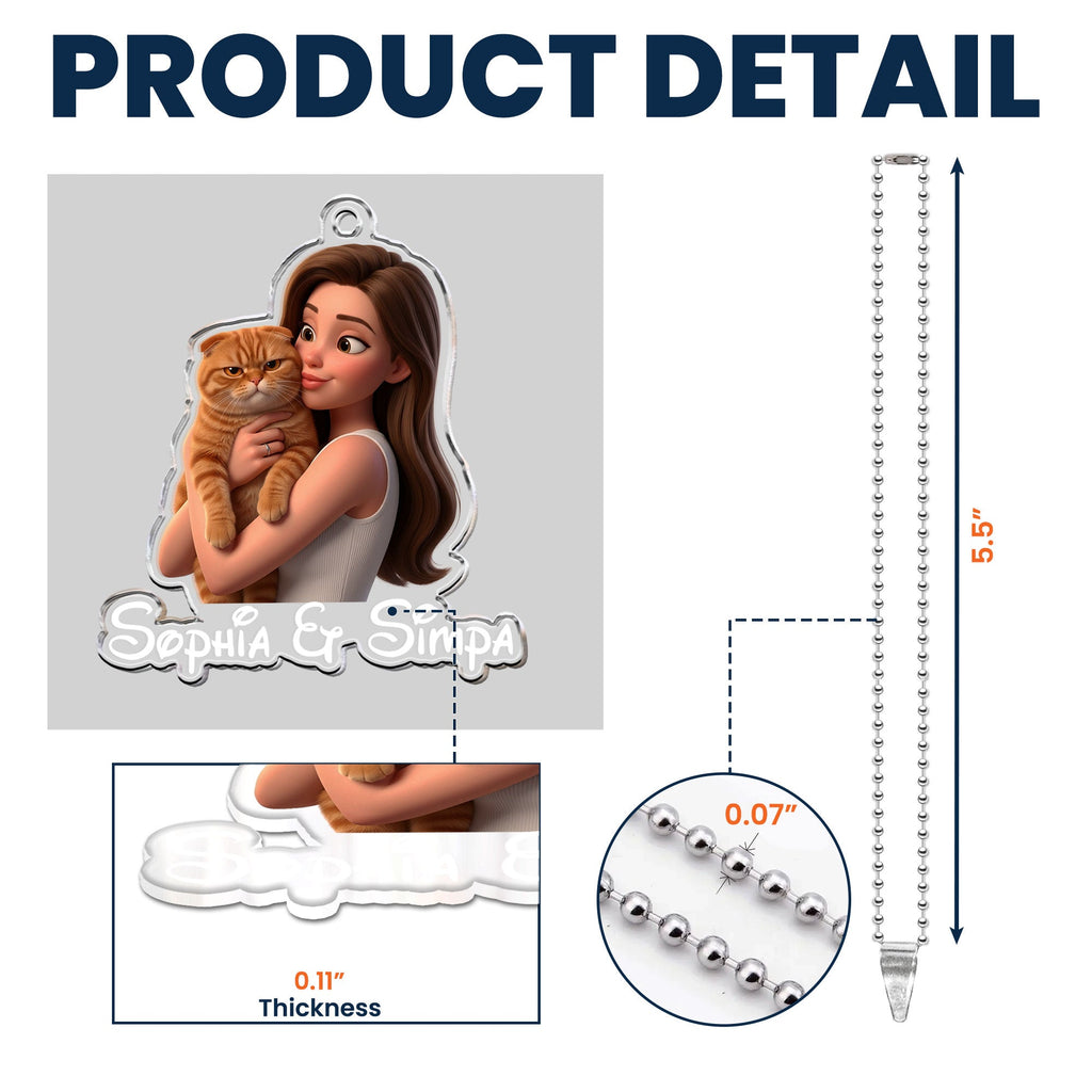 Cartoon Your Pet - Cute Gifts For Dog Mom, Cat Mom - Personalized Rear View Mirror Accessory