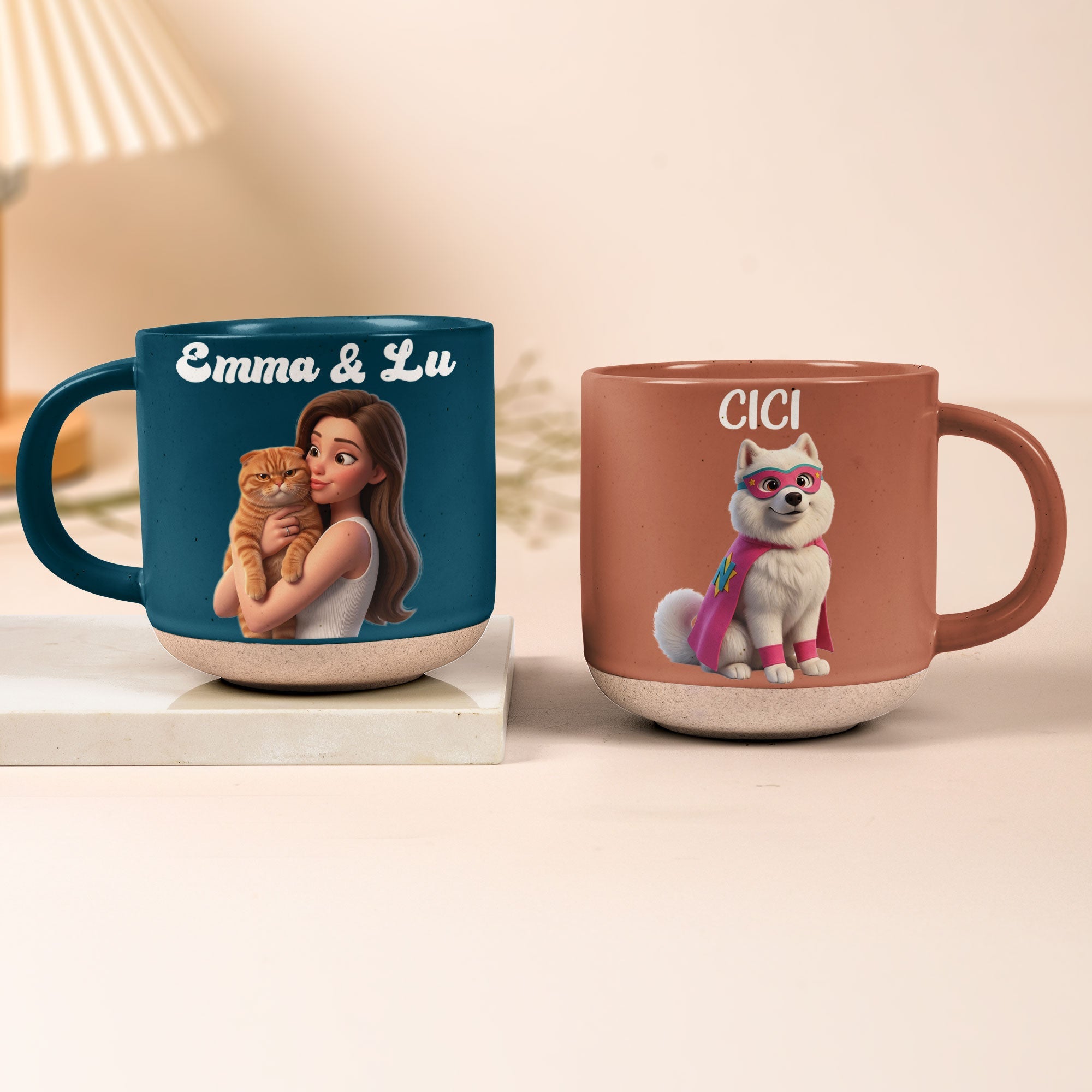 Cartoon Your Pet - Gifts For Dog Lovers, Cat Lovers Pottery Coffee Cup - Personalized Mug