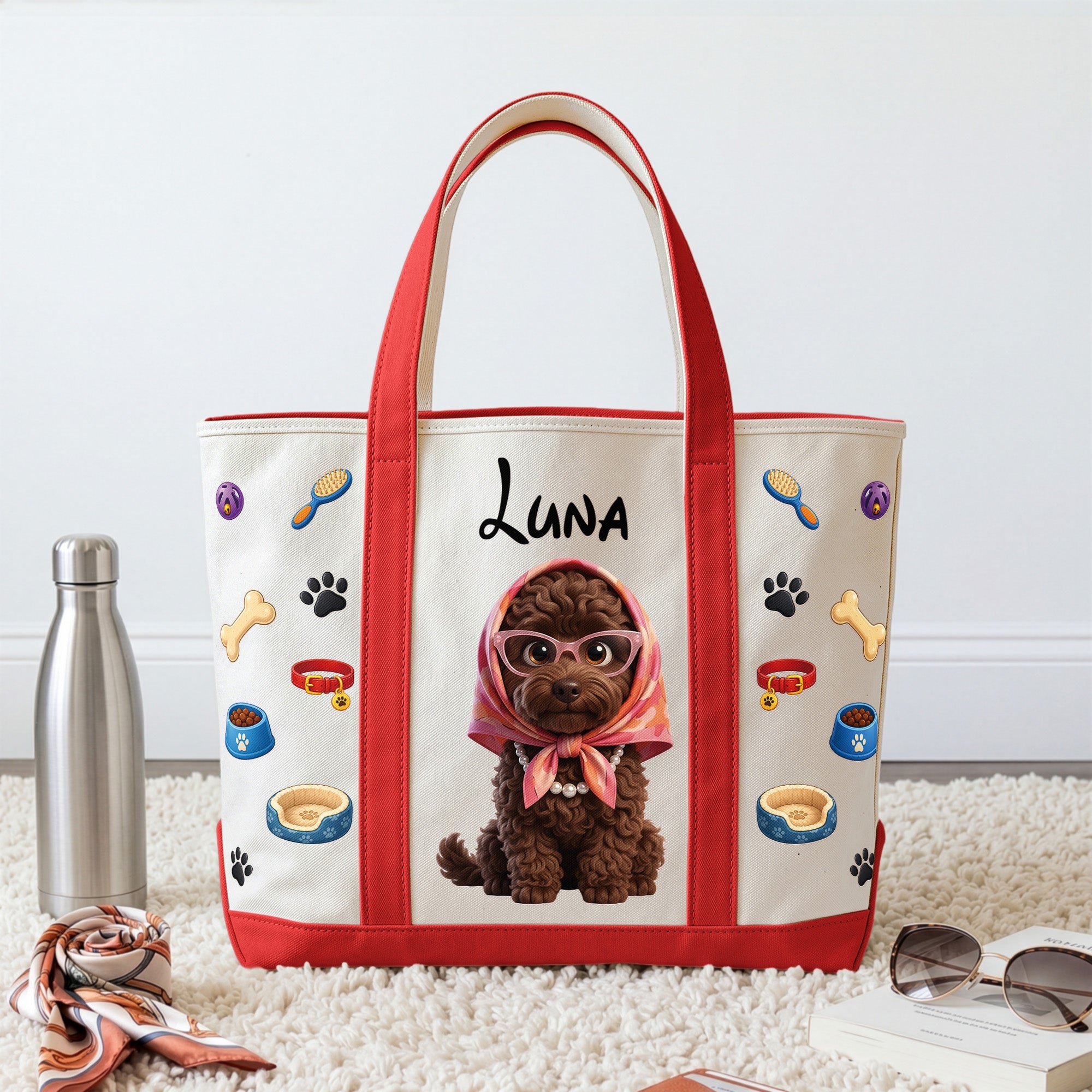 Cartoon Your Pet Photo - Cute 3D Cartoon Style For Dog Mom, Cat Mom - Personalized Tote Bag