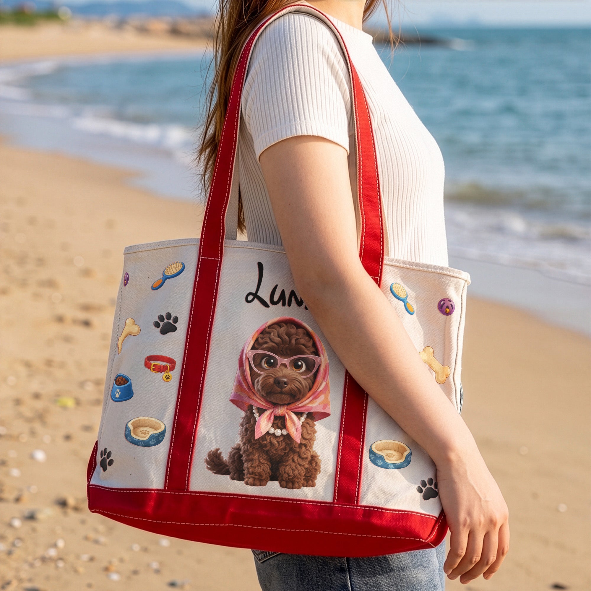 Cartoon Your Pet Photo - Cute 3D Cartoon Style For Dog Mom, Cat Mom - Personalized Tote Bag