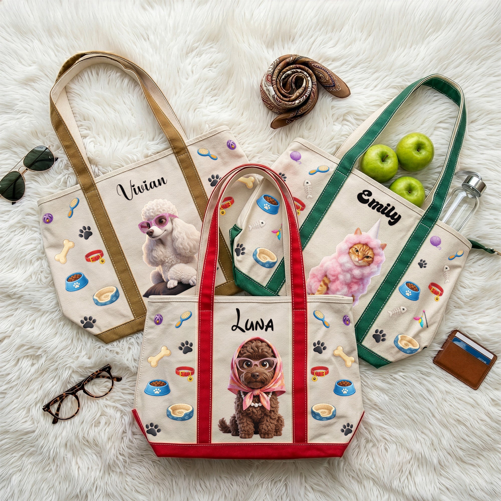 Cartoon Your Pet Photo - Cute 3D Cartoon Style For Dog Mom, Cat Mom - Personalized Tote Bag