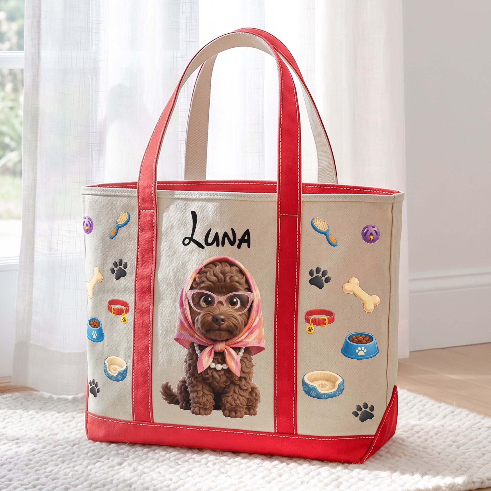 Cartoon Your Pet Photo - Cute 3D Cartoon Style For Dog Mom, Cat Mom - Personalized Tote Bag