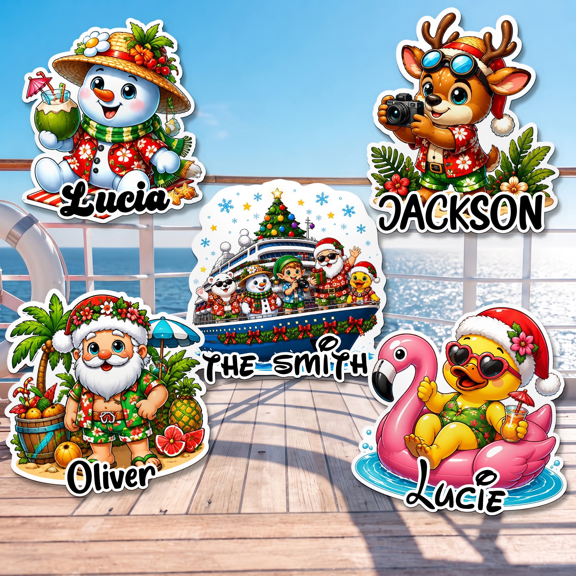 Christmas In July Trip Cruise Door Stateroom Decor - Xmas Santa In Summer - Personalized Magnet