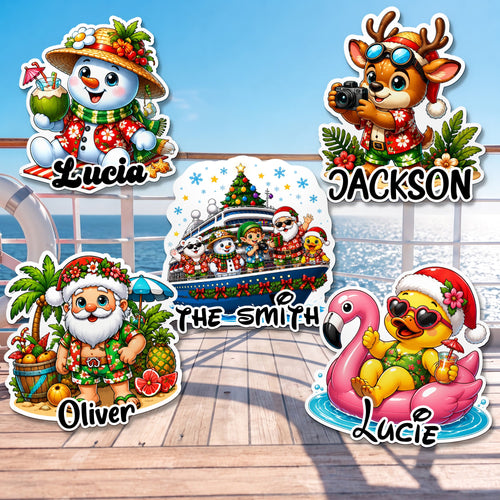 Christmas In July Trip Cruise Door Stateroom Decor - Xmas Santa In Summer - Personalized Magnet