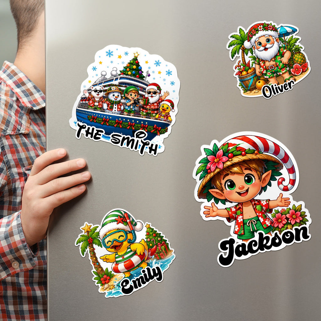 Christmas In July Trip Cruise Door Stateroom Decor - Xmas Santa In Summer - Personalized Magnet
