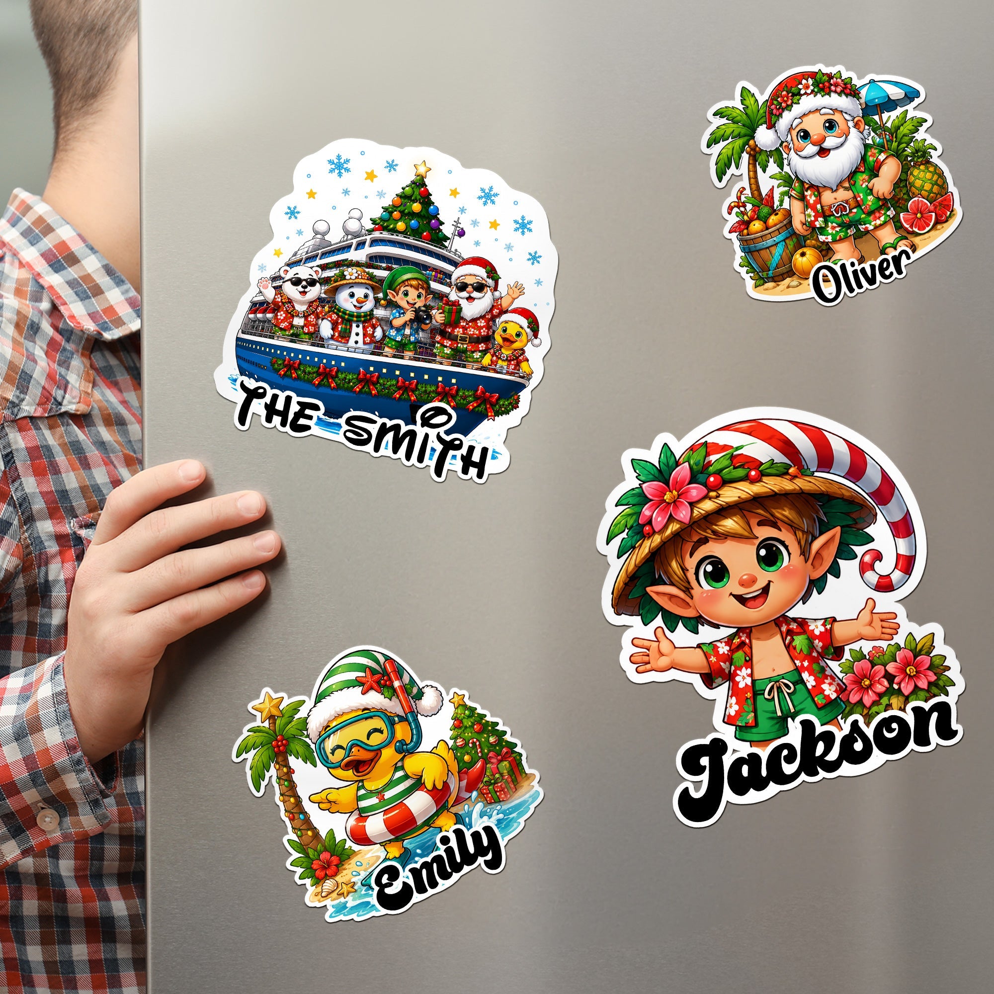 Christmas In July Trip Cruise Door Stateroom Decor - Xmas Santa In Summer - Personalized Magnet