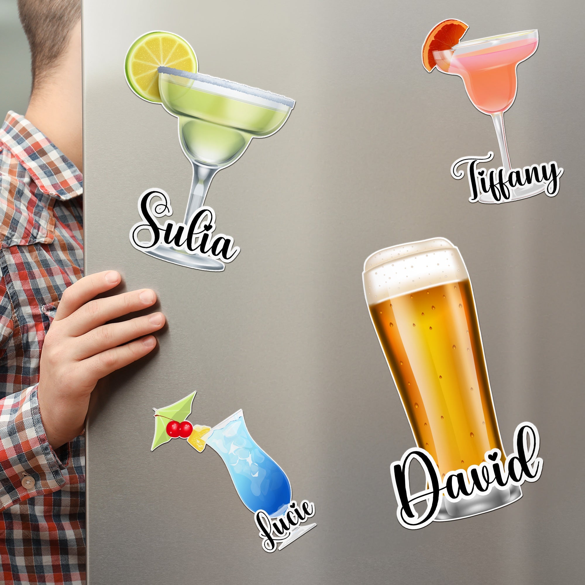 Cocktail & Tropical Drink Cruise Door Signs Stateroom Decor Cruising Family Vacation, Girls Trip - Personalized Magnet