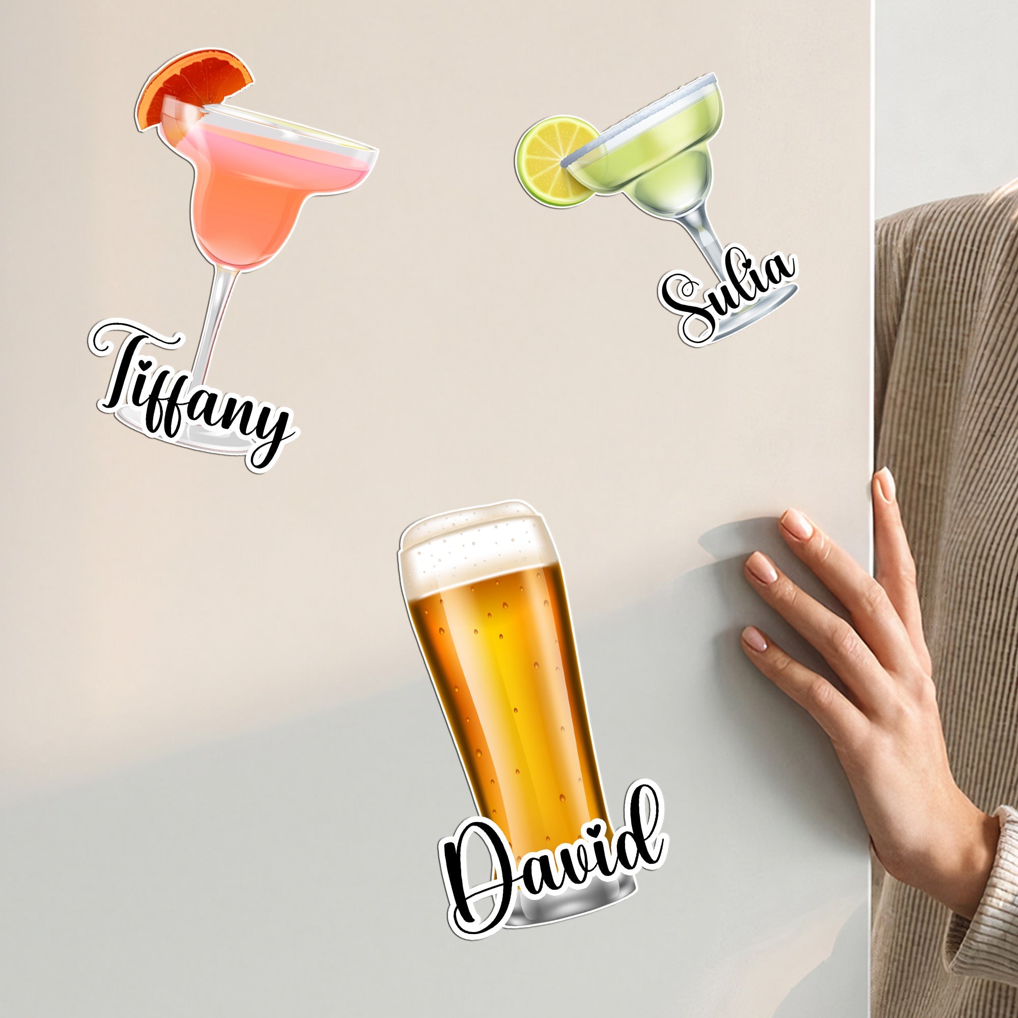 Cocktail & Tropical Drink Cruise Door Signs Stateroom Decor Cruising Family Vacation, Girls Trip - Personalized Magnet