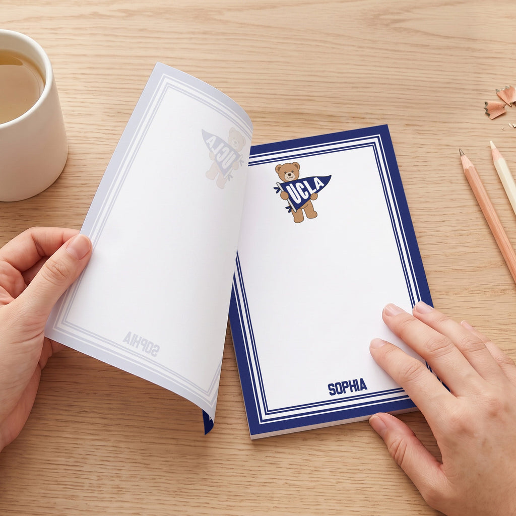 College Bear Pennant - Personalized Notepad