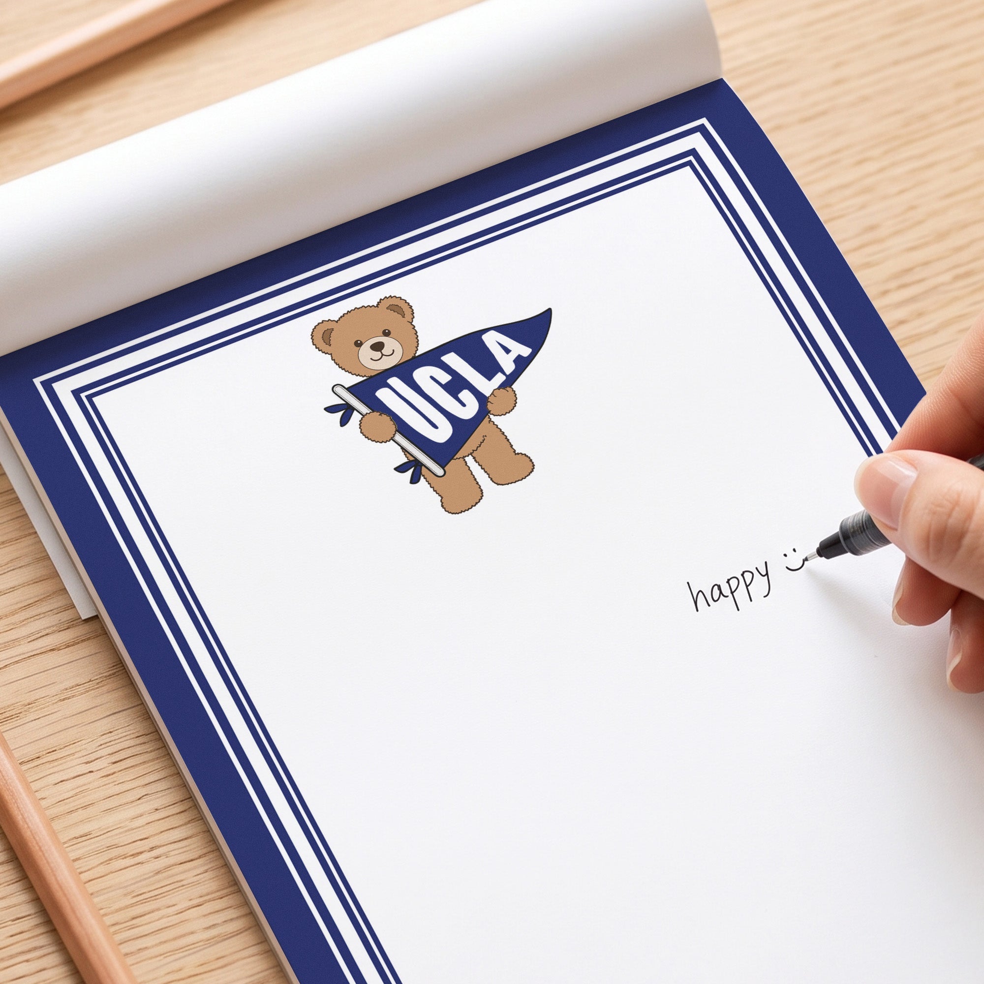 College Bear Pennant - Personalized Notepad