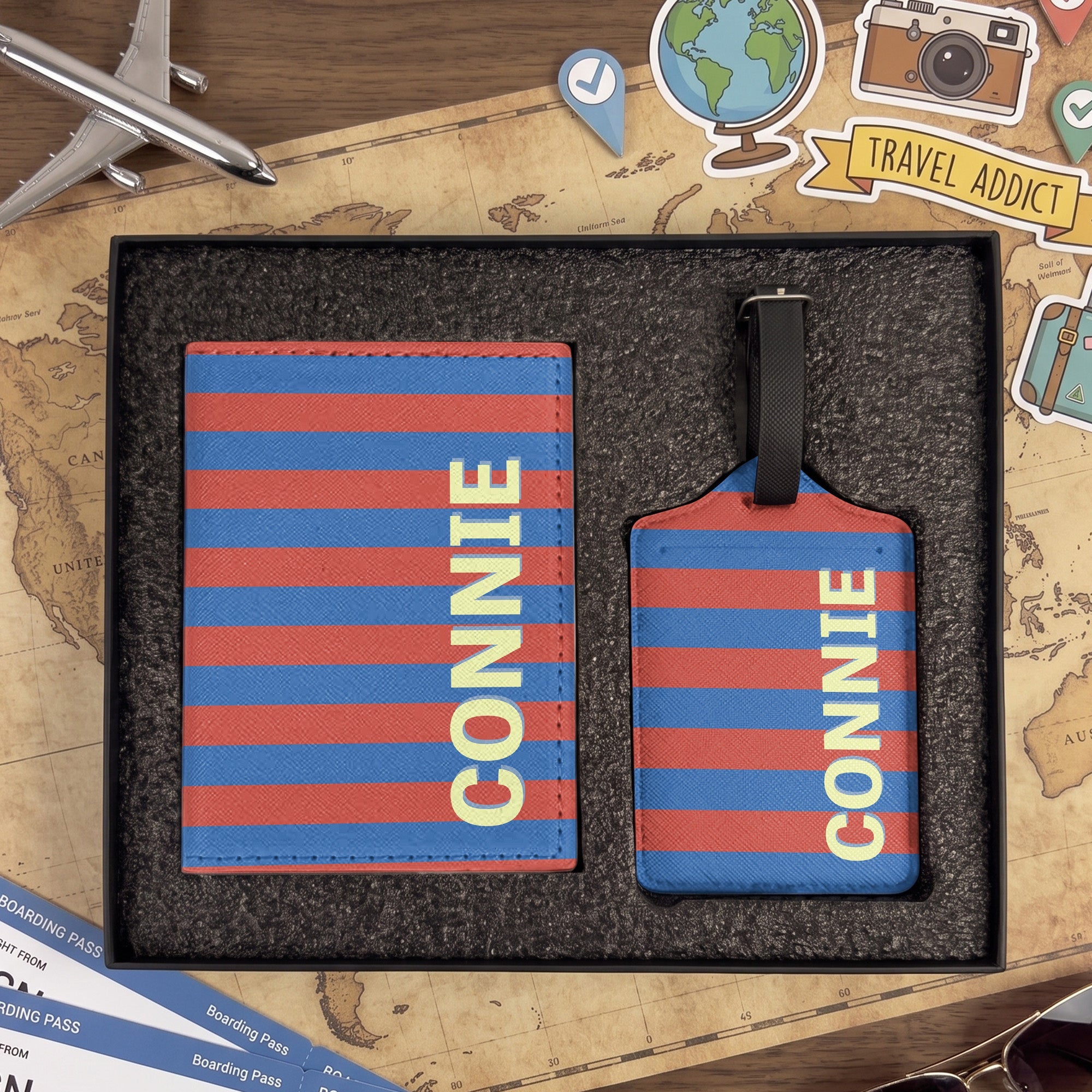 Colorful Name Stripe - Personalized Luggage Tag