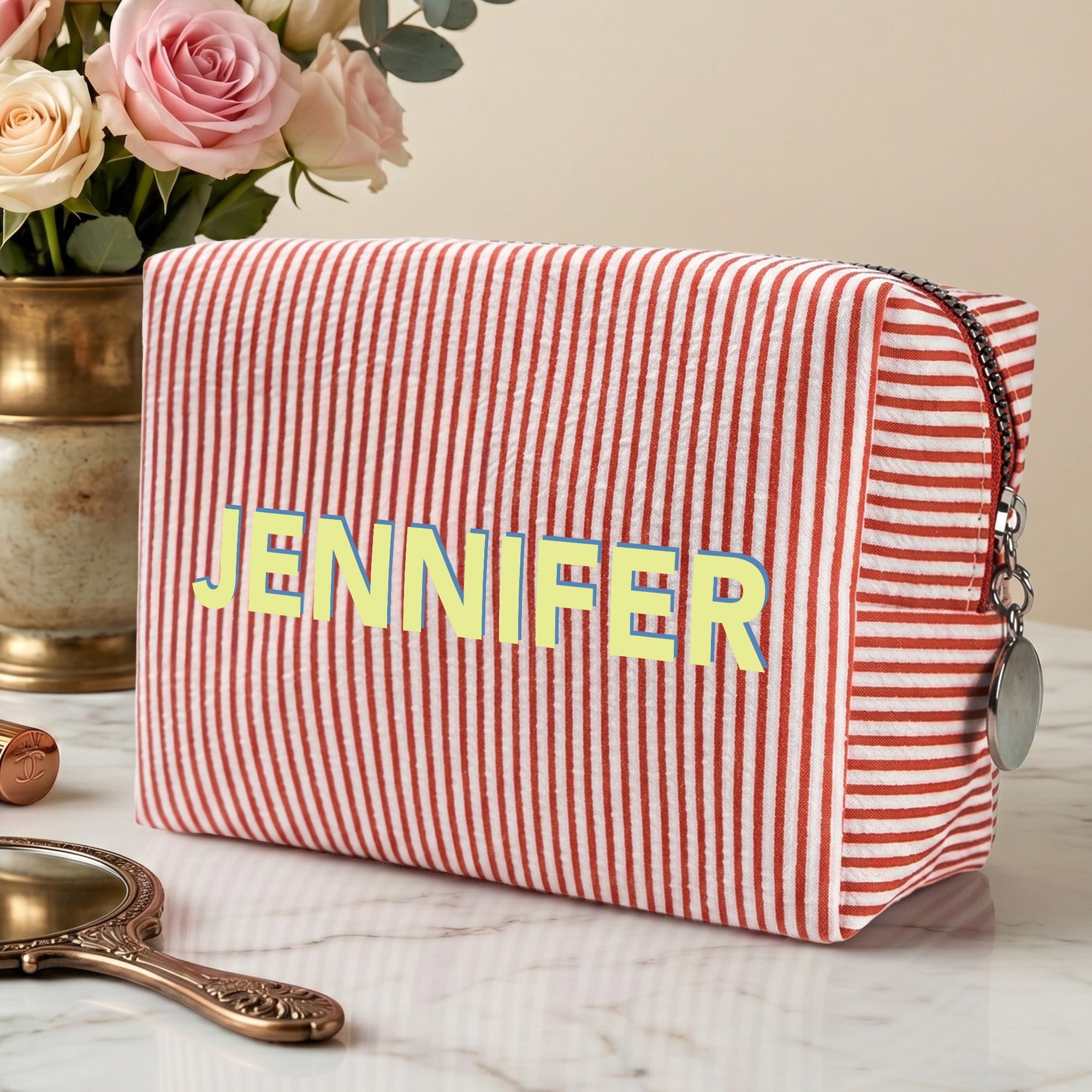 Colorful Name Summer Style - Personalized Makeup Bag