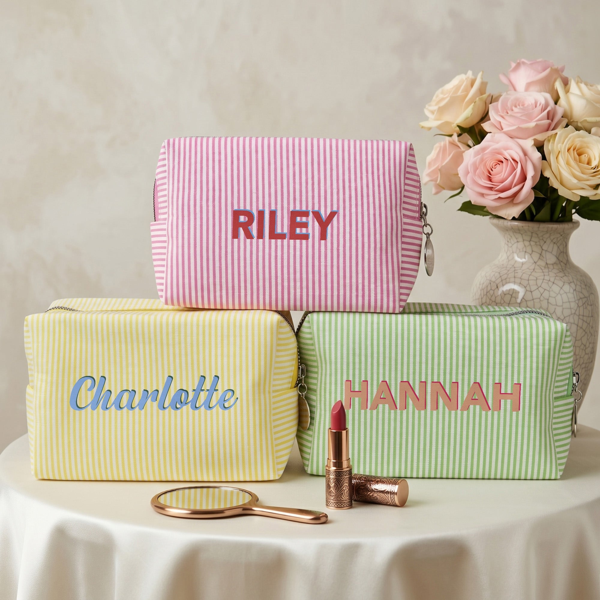Colorful Name Summer Style - Personalized Makeup Bag