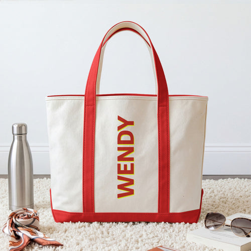 Colorful Shadow Name Summer Vibe - Personalized Tote Bag