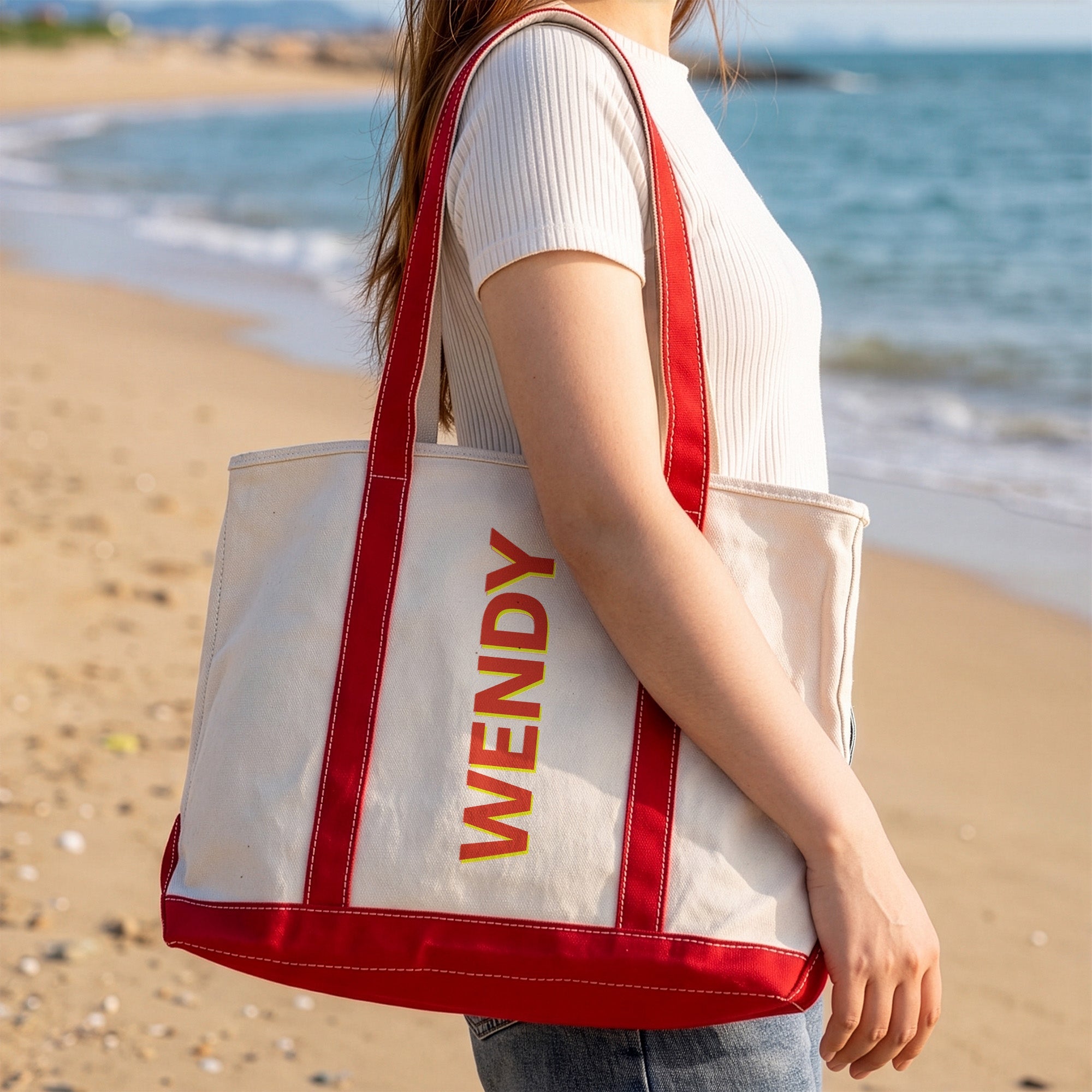 Colorful Shadow Name Summer Vibe - Personalized Tote Bag