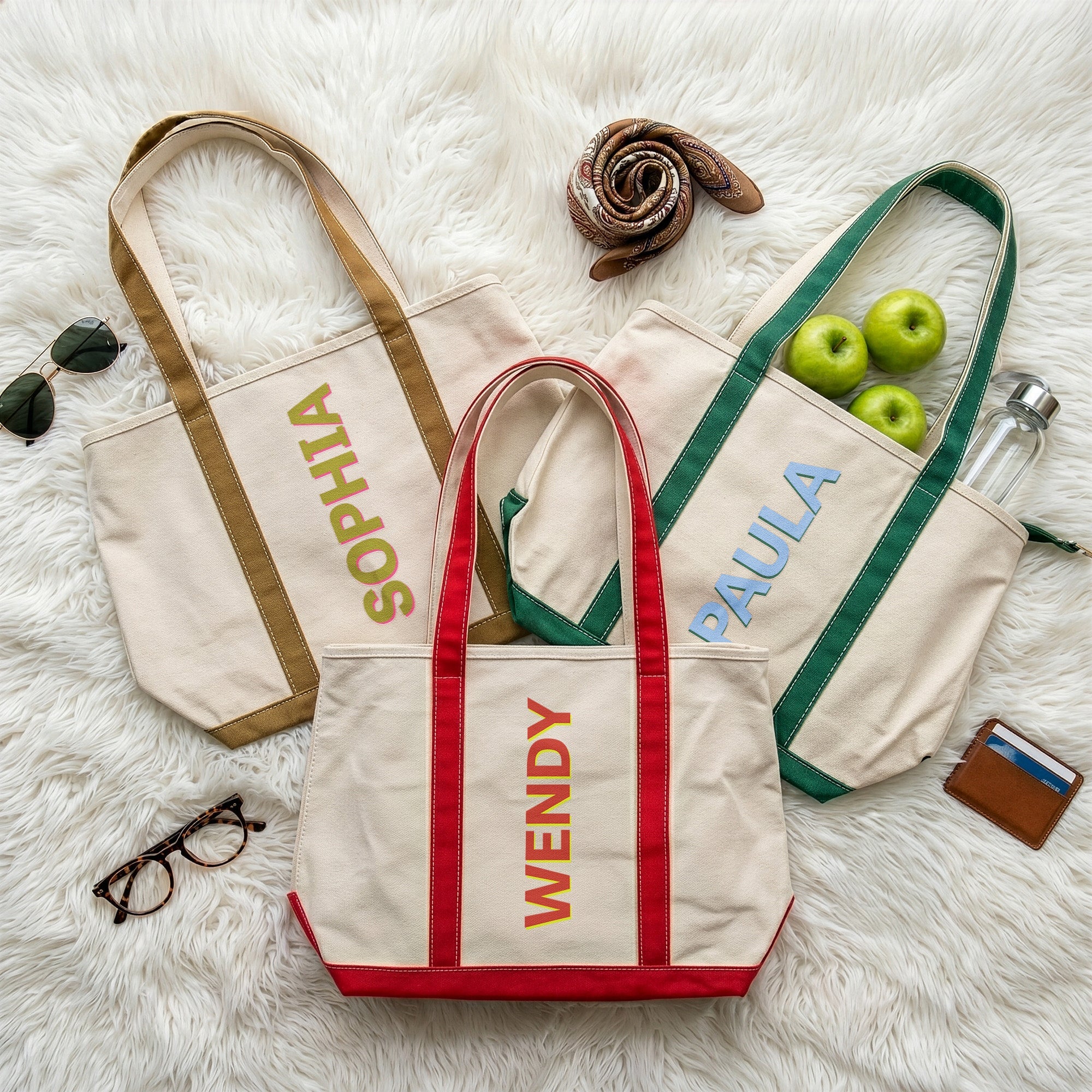 Colorful Shadow Name Summer Vibe - Personalized Tote Bag