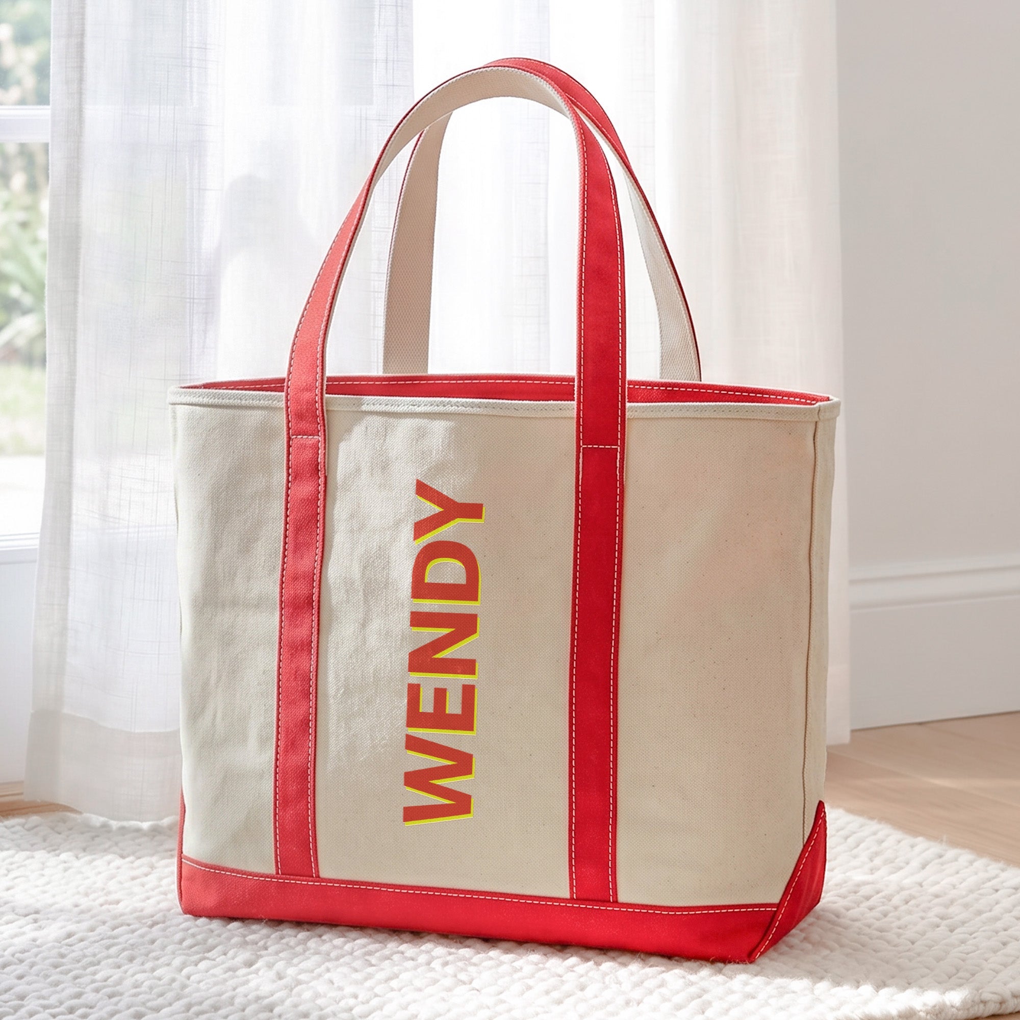 Colorful Shadow Name Summer Vibe - Personalized Tote Bag