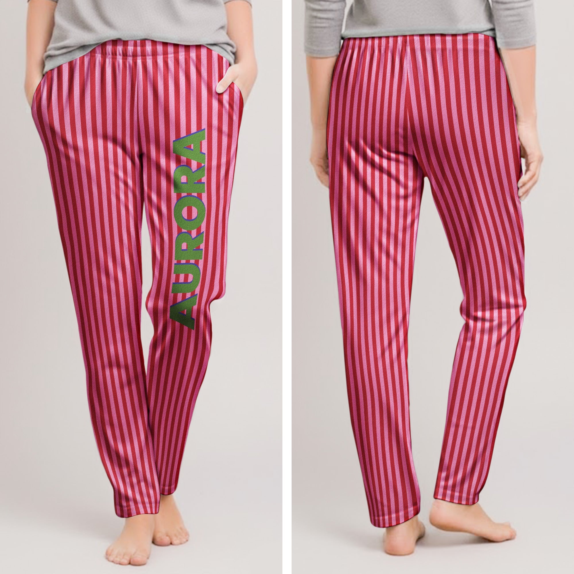 Colorful Stripe With Name - Personalized Lounge Pants