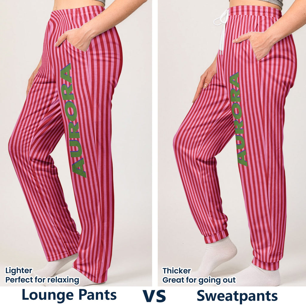 Colorful Stripe With Name - Personalized Lounge Pants