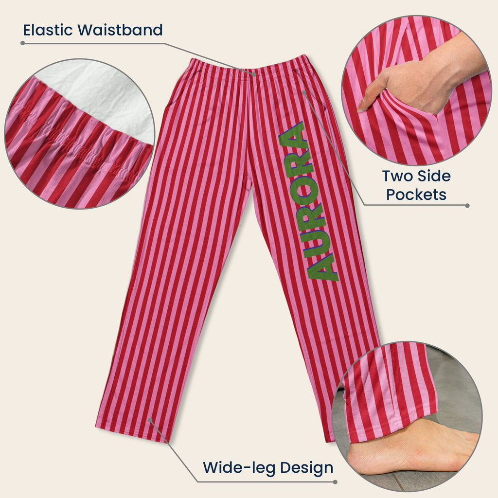 Colorful Stripe With Name - Personalized Lounge Pants