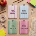Colorful Stripes Gift For Teacher Coworker Friend - Personalized Badge Holder