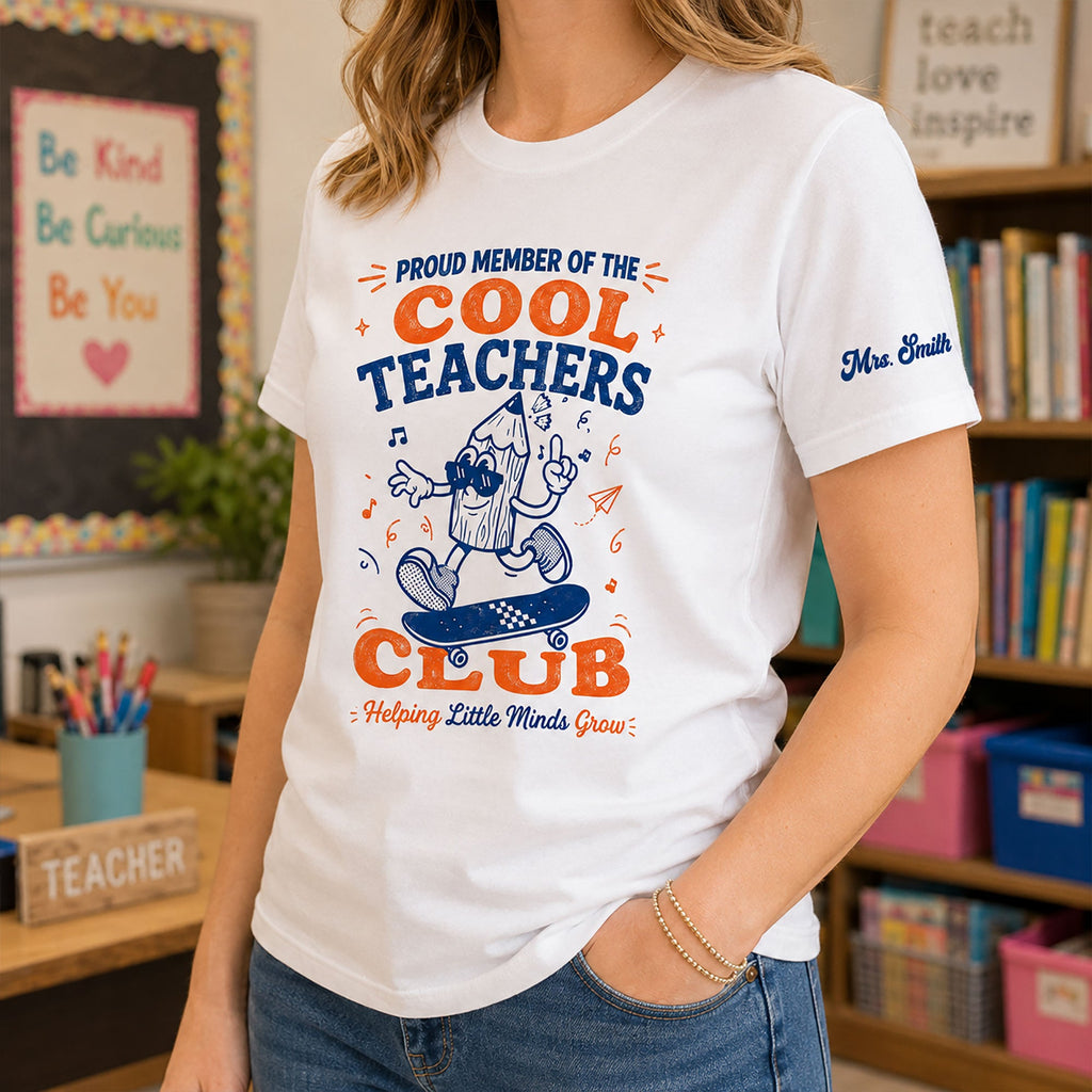 Cool Teachers Club Retro Style - Personalized Shirt