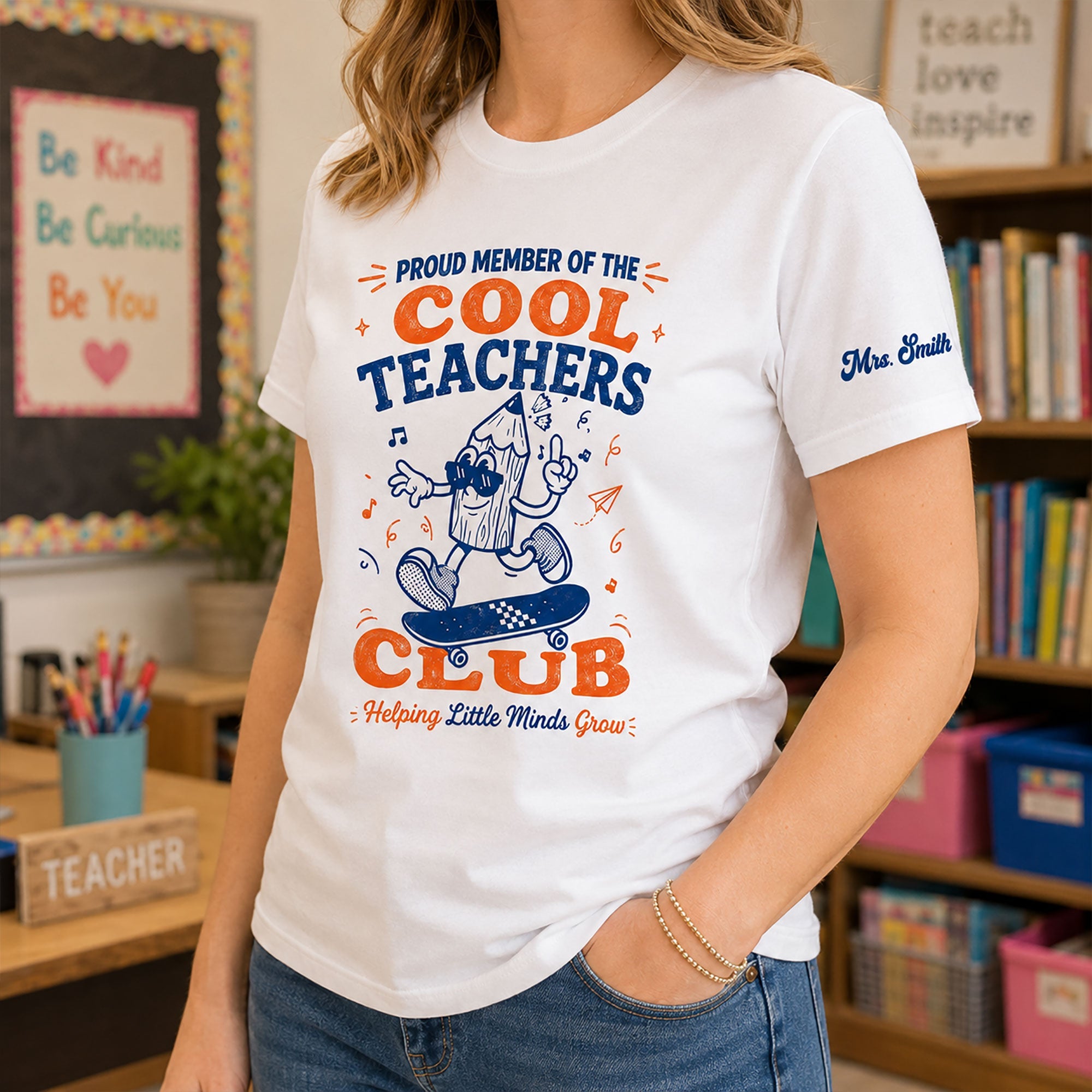 Cool Teachers Club Retro Style - Personalized Shirt