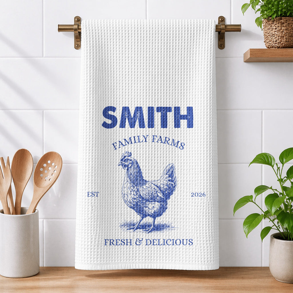 Country Farmhouse, Farm House Kitchen Decor - Personalized Kitchen Towel