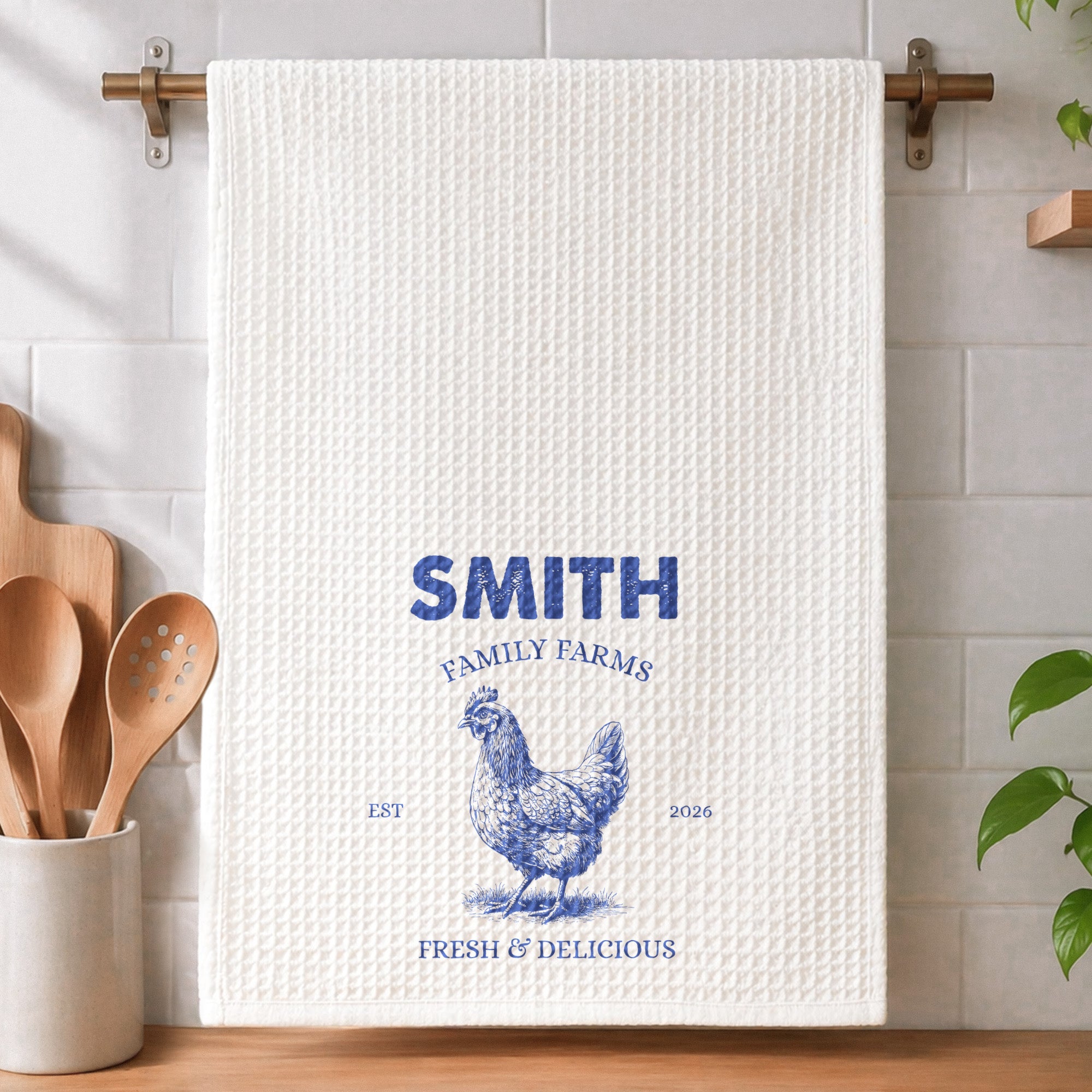 Country Farmhouse, Farm House Kitchen Decor - Personalized Kitchen Towel