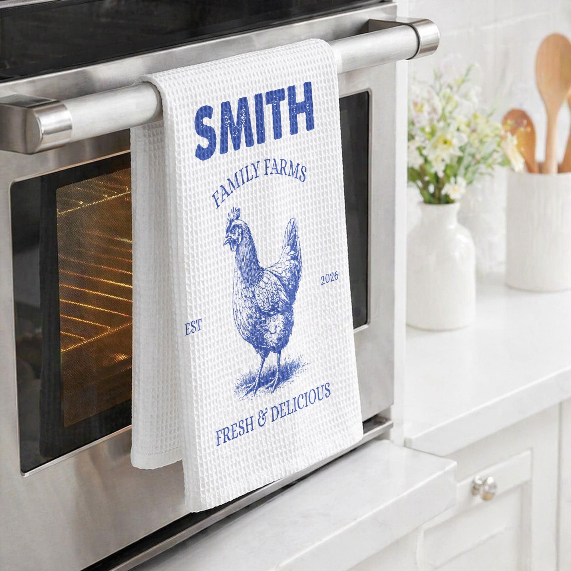 Country Farmhouse, Farm House Kitchen Decor - Personalized Kitchen Towel