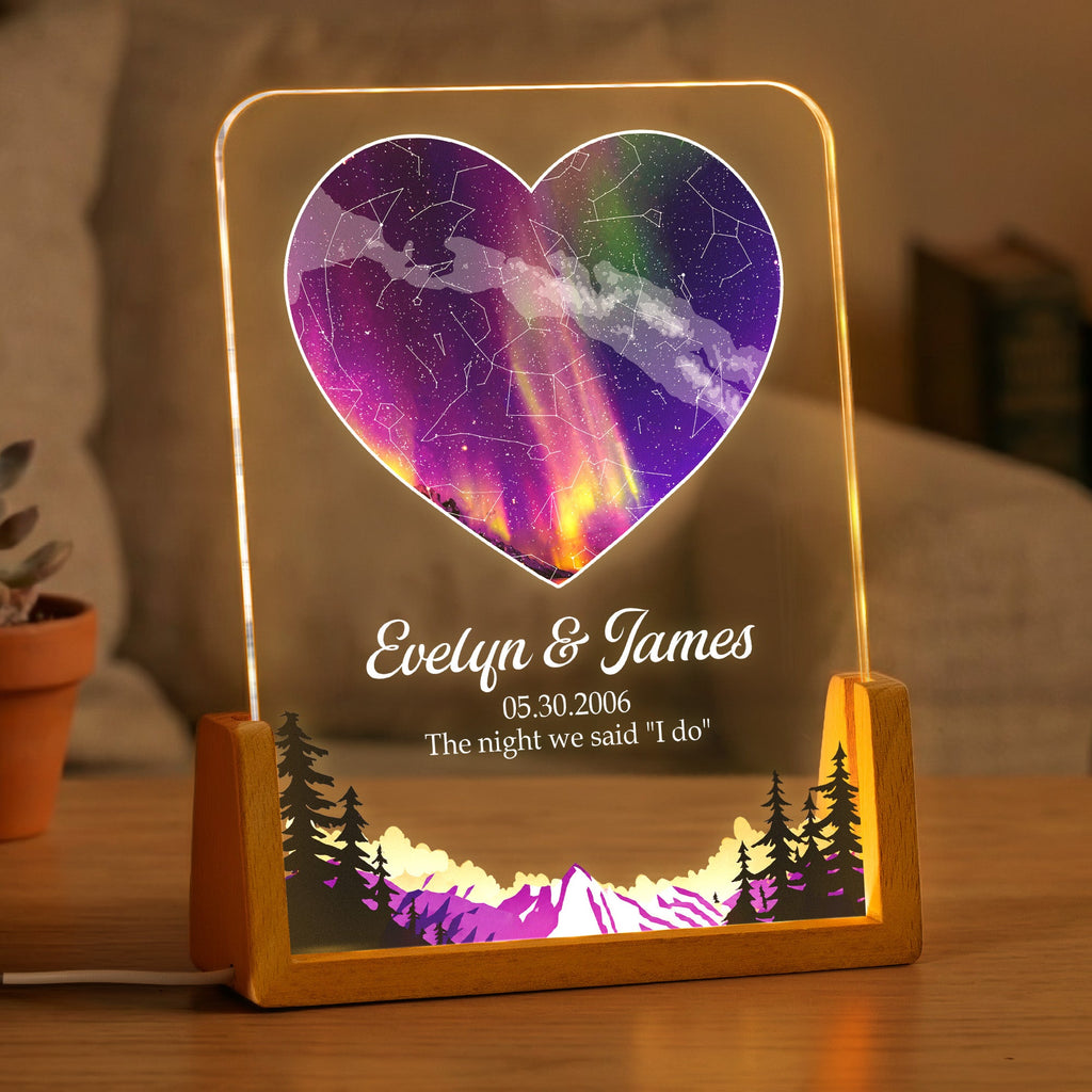 Couple Star Map New Version The Night Our Story Began - Personalized Night Light