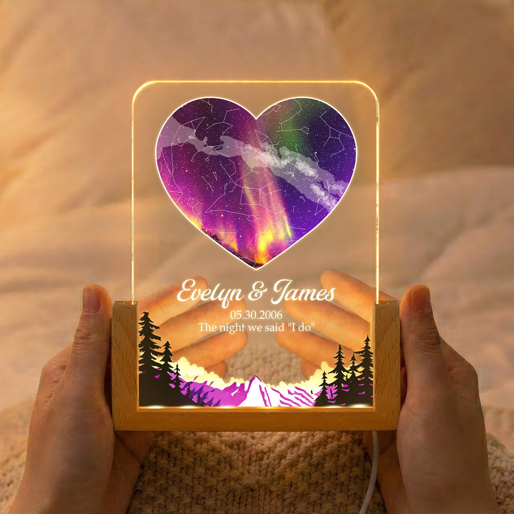 Couple Star Map New Version The Night Our Story Began - Personalized Night Light