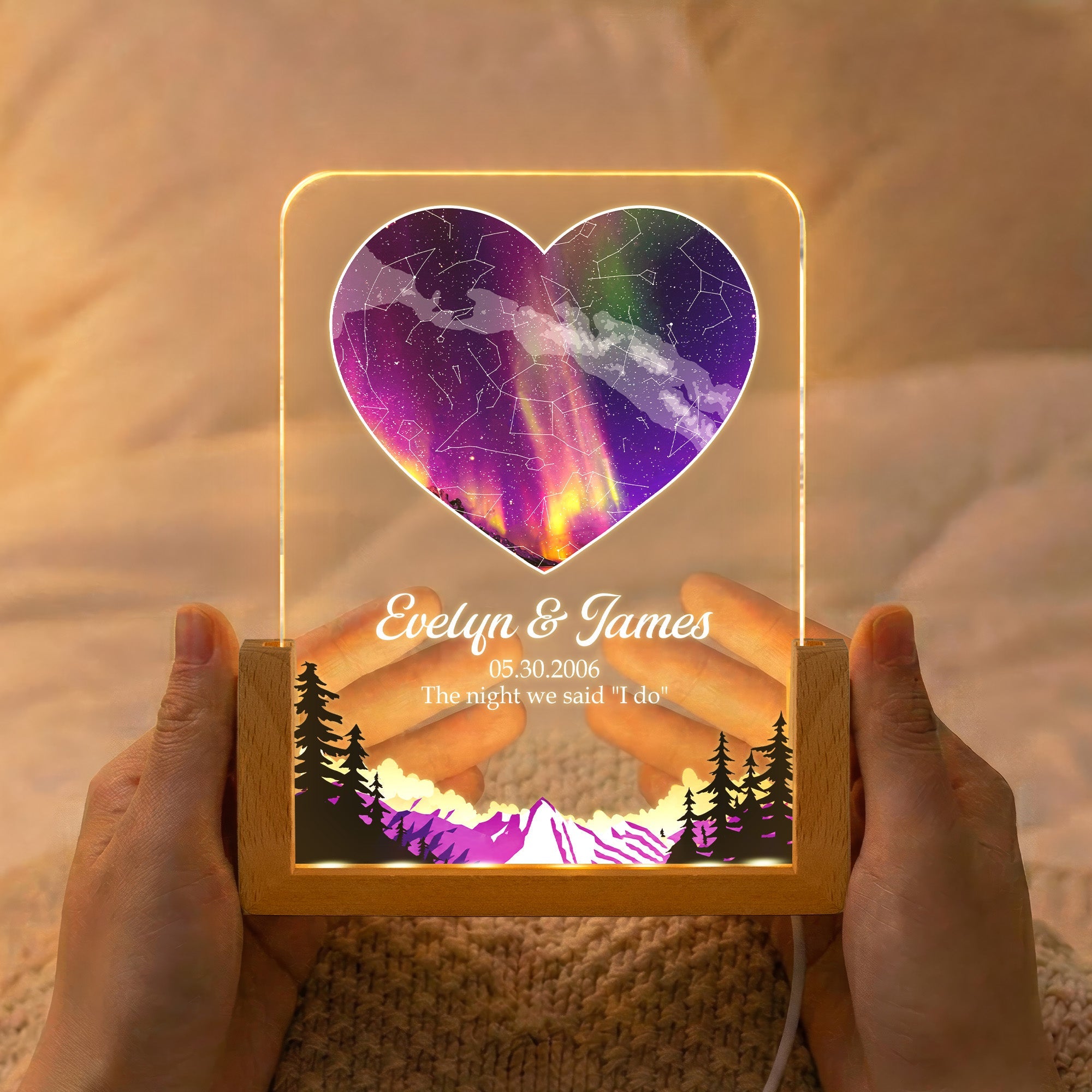 Couple Star Map New Version The Night Our Story Began - Personalized Night Light