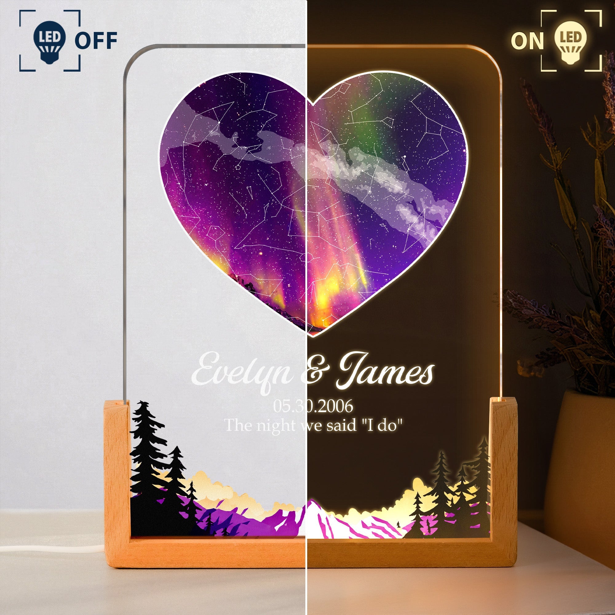 Couple Star Map New Version The Night Our Story Began - Personalized Night Light