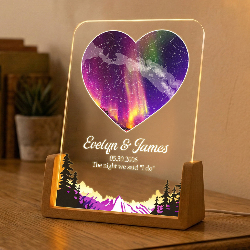 Couple Star Map New Version The Night Our Story Began - Personalized Night Light