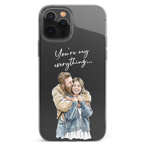 Couple Anniversary Gift For Her, Him Custom Photo Watercolor - Personalized Phone Case
