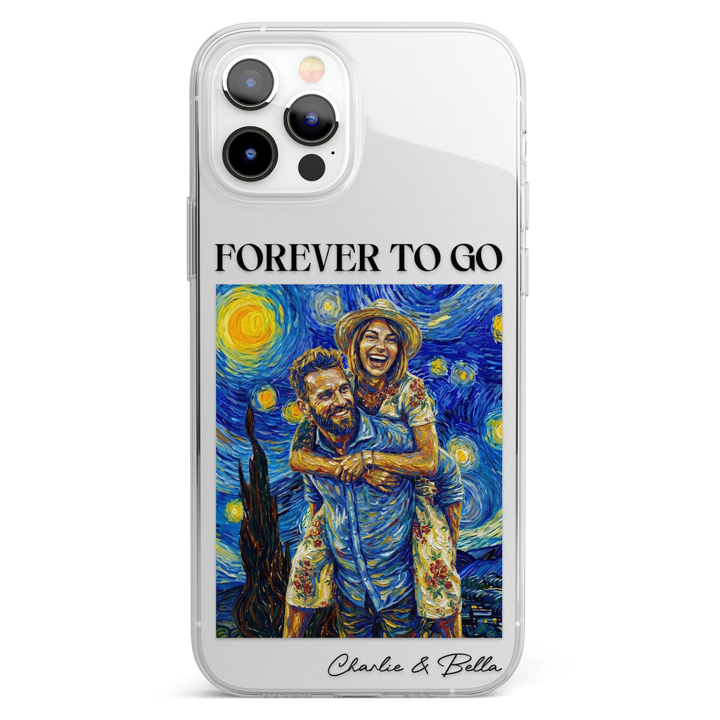 Couple Photo Van Gogh Art Forever & Always Anniversary Gift For Him, Her - Personalized Phone Case