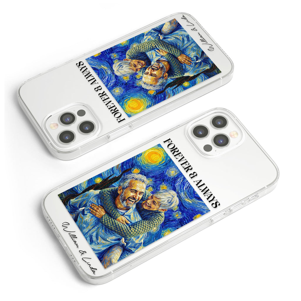 Couple Photo Van Gogh Art Forever & Always Anniversary Gift For Him, Her - Personalized Phone Case