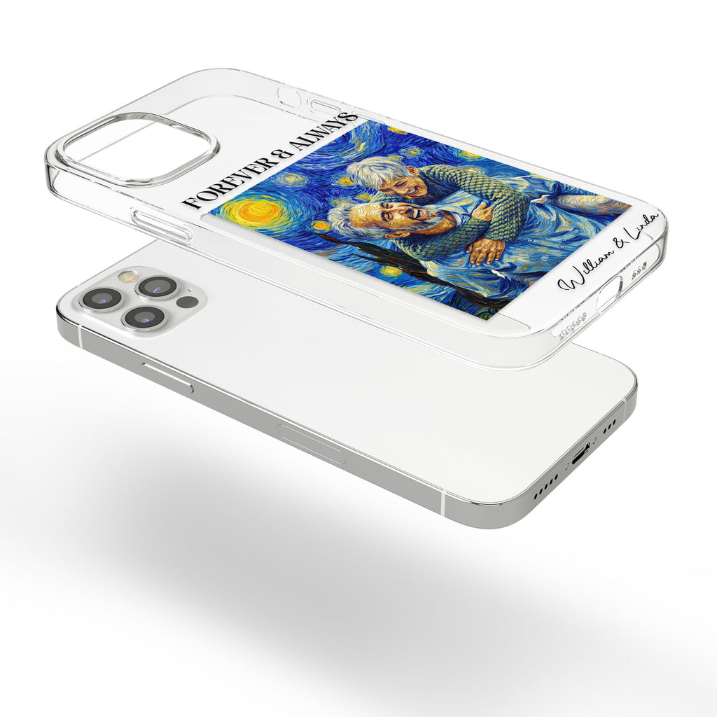 Couple Photo Van Gogh Art Forever & Always Anniversary Gift For Him, Her - Personalized Phone Case