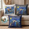 Couple Photo Van Gogh Art Forever & Always Anniversary Gift For Him, Her - Personalized Pillow
