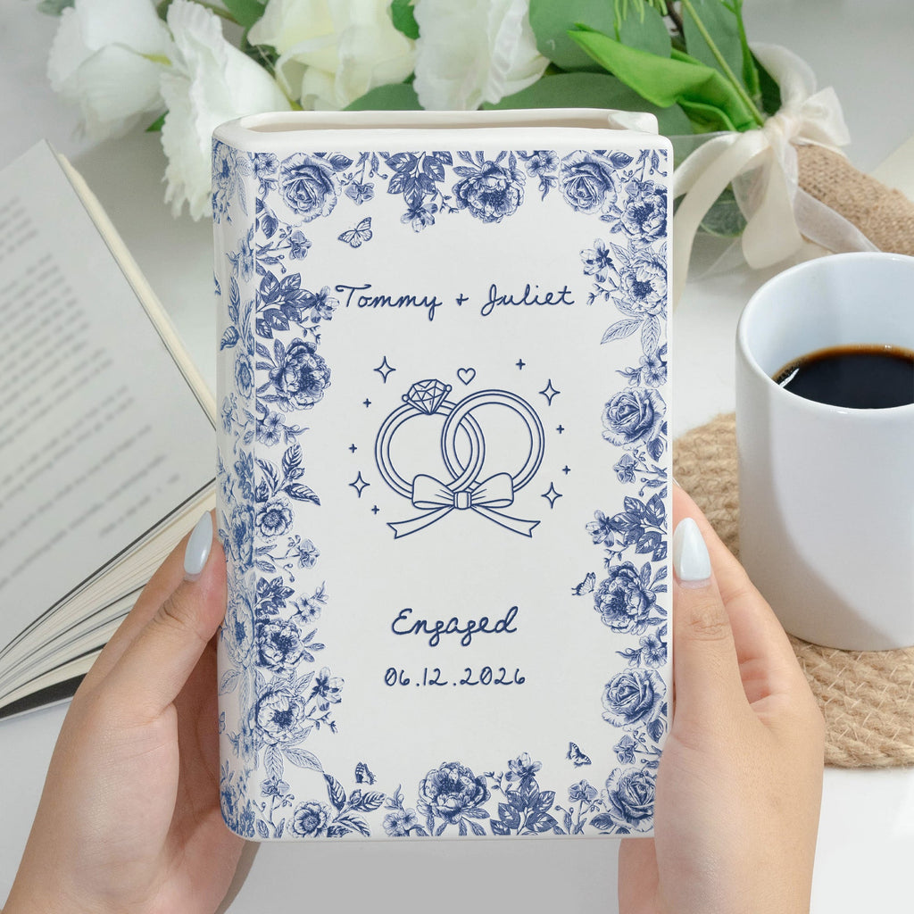 Couple Wedding Gifts Toile De Jouy Style - Personalized Vase