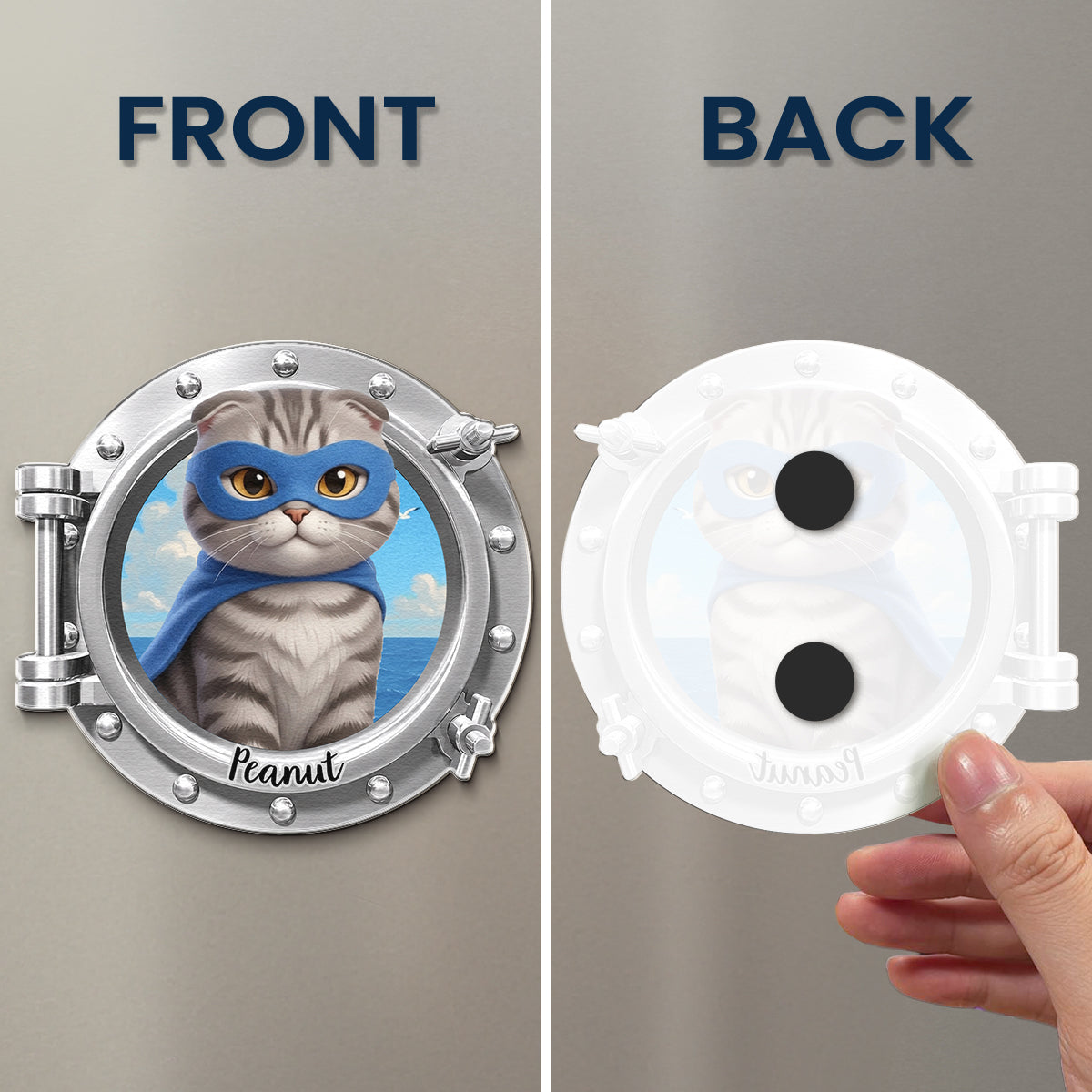 Cruise Door Decor Custom Pet Cartoon Themed Porthole - Personalized Magnet