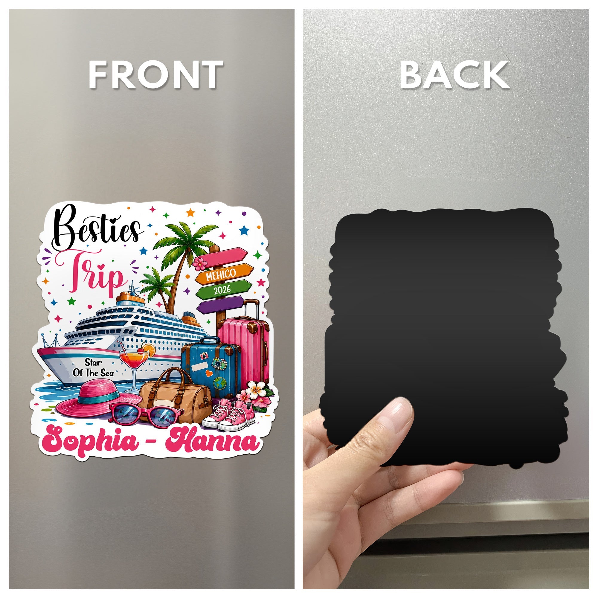 Cruise Door Signs Stateroom Decor Cruising Family Vacation, Girls Trip, Bachelor - Personalized Magnet