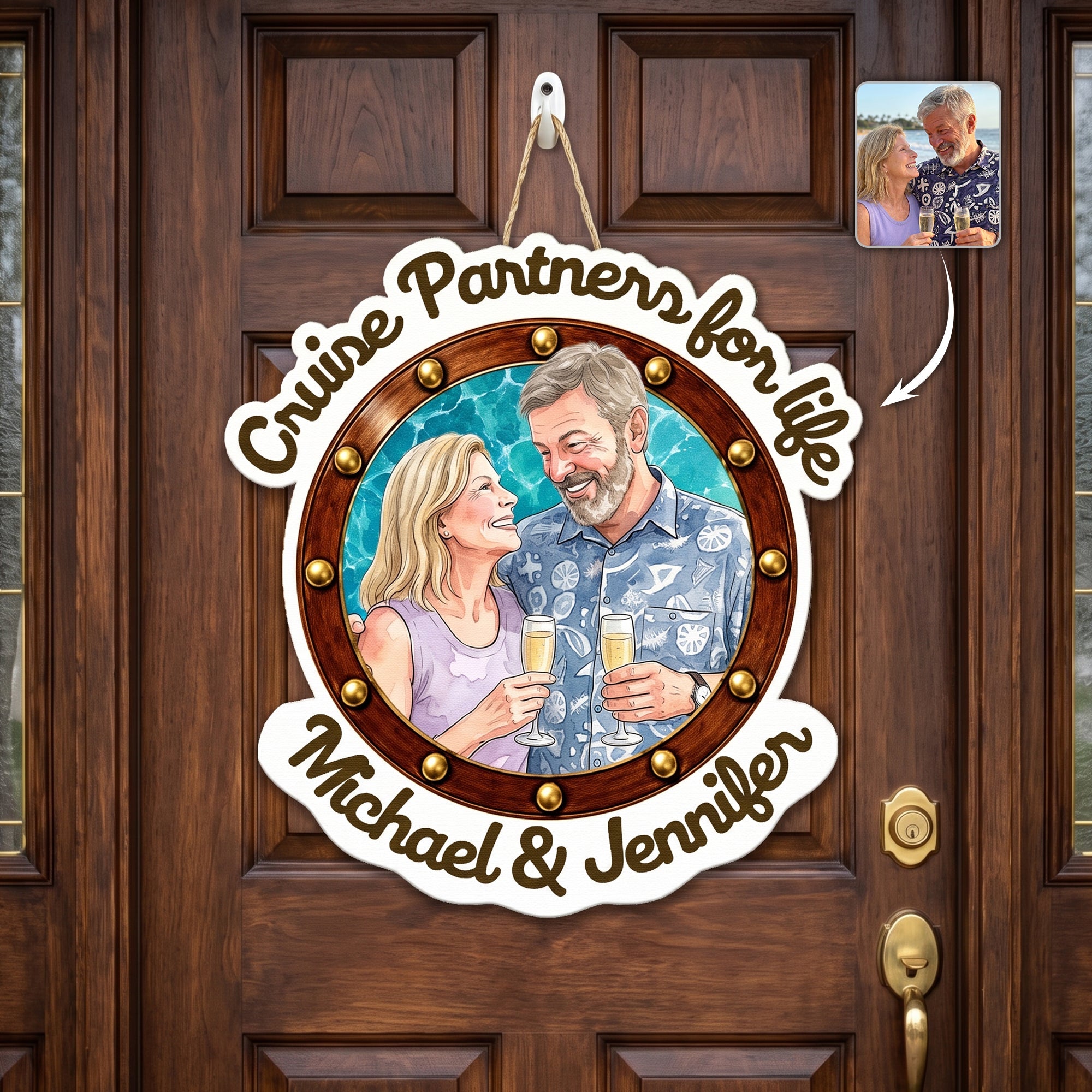 Cruise Partners For Life Couple Anniversary Gifts - Personalized Wood Sign
