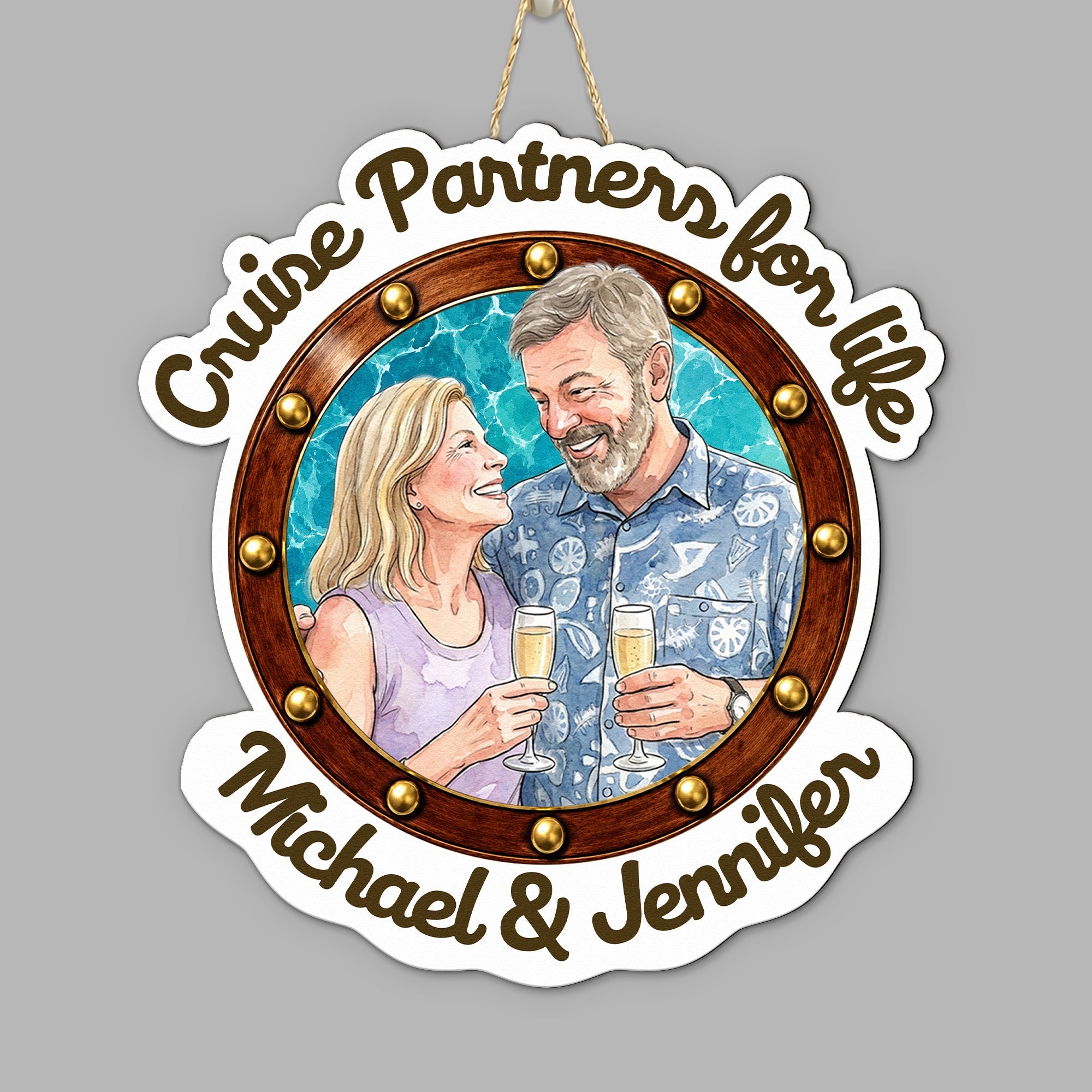 Cruise Partners For Life Couple Anniversary Gifts - Personalized Wood Sign
