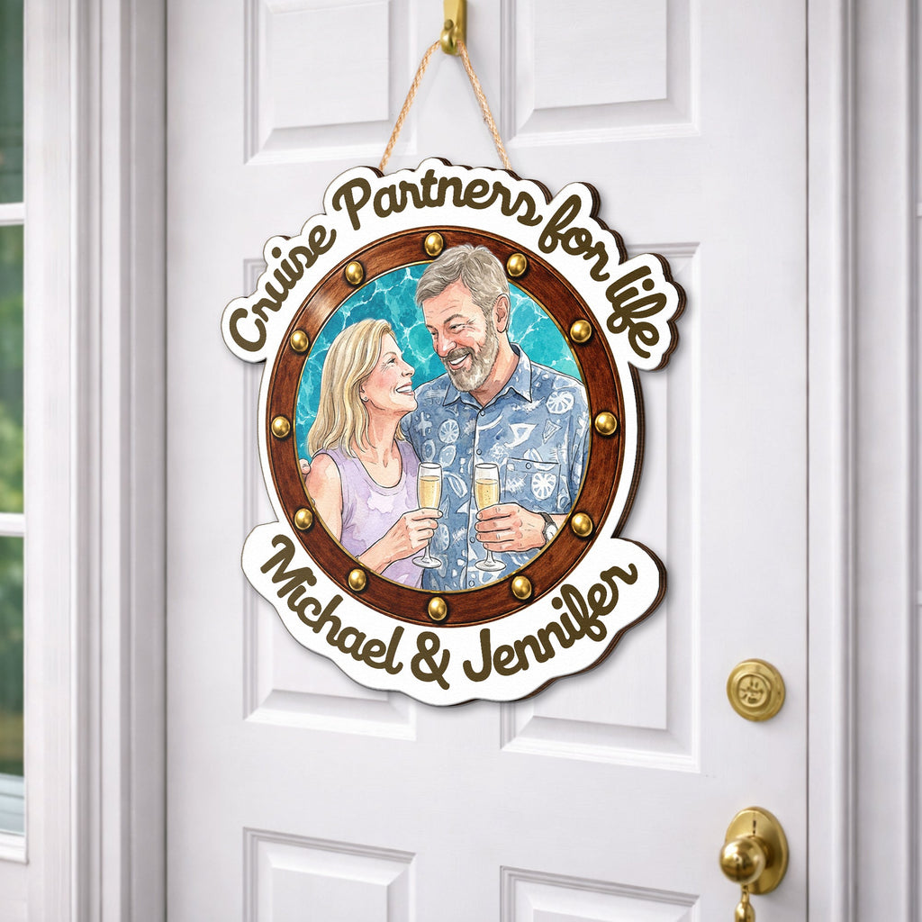 Cruise Partners For Life Couple Anniversary Gifts - Personalized Wood Sign