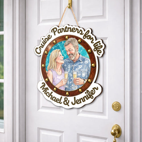 Cruise Partners For Life Couple Anniversary Gifts - Personalized Wood Sign