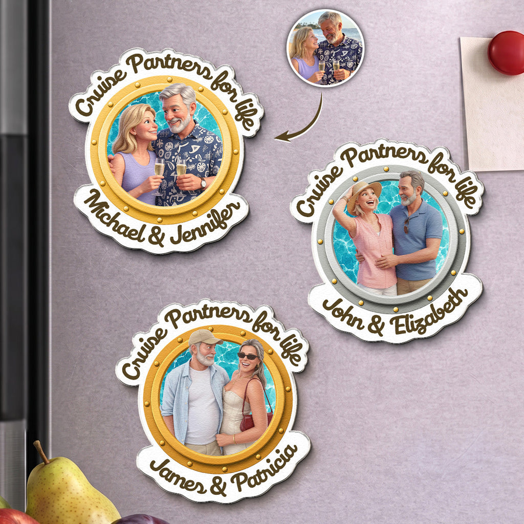 Cruise Partners For Life Custom Photo 3D Style - Personalized Magnet