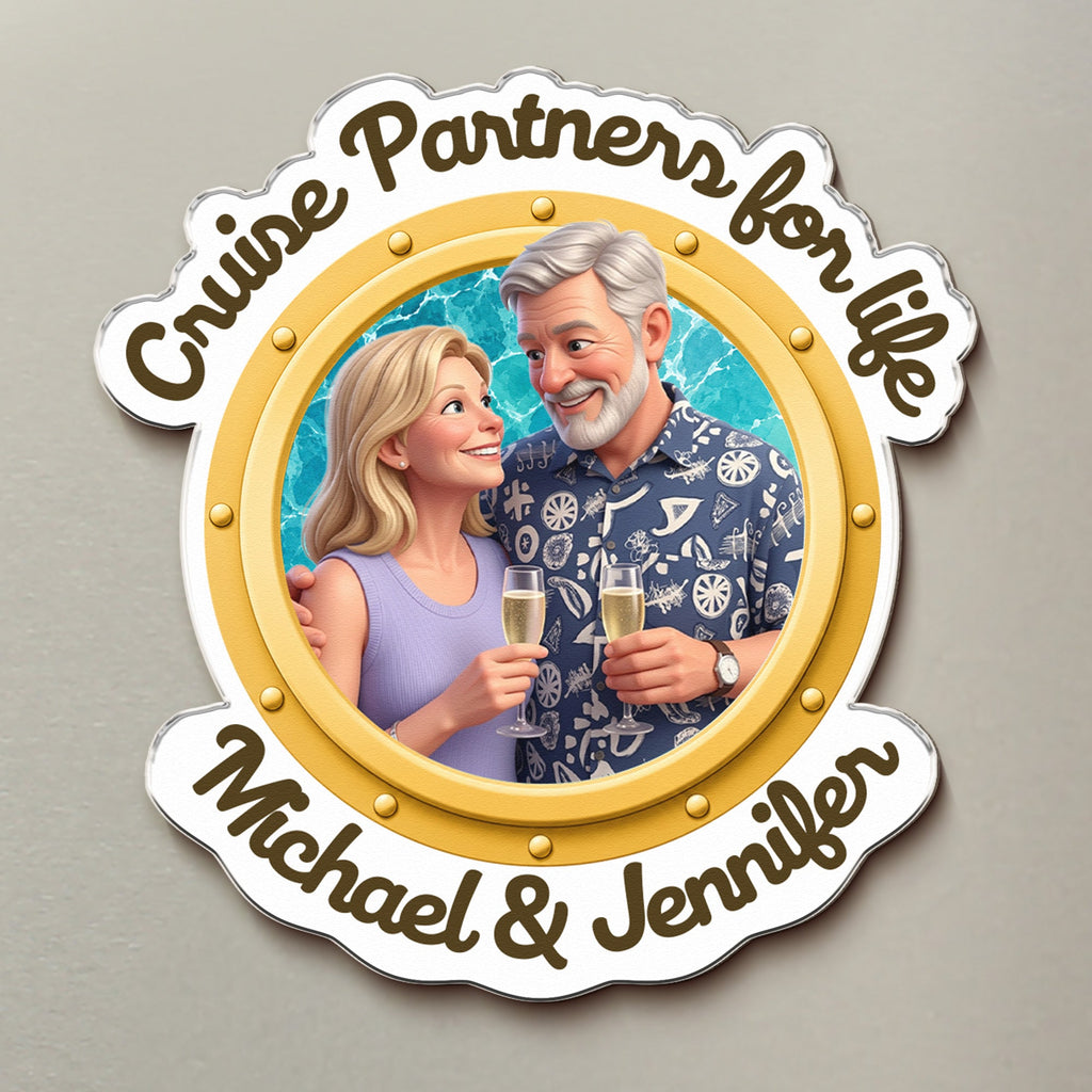 Cruise Partners For Life Custom Photo 3D Style - Personalized Magnet