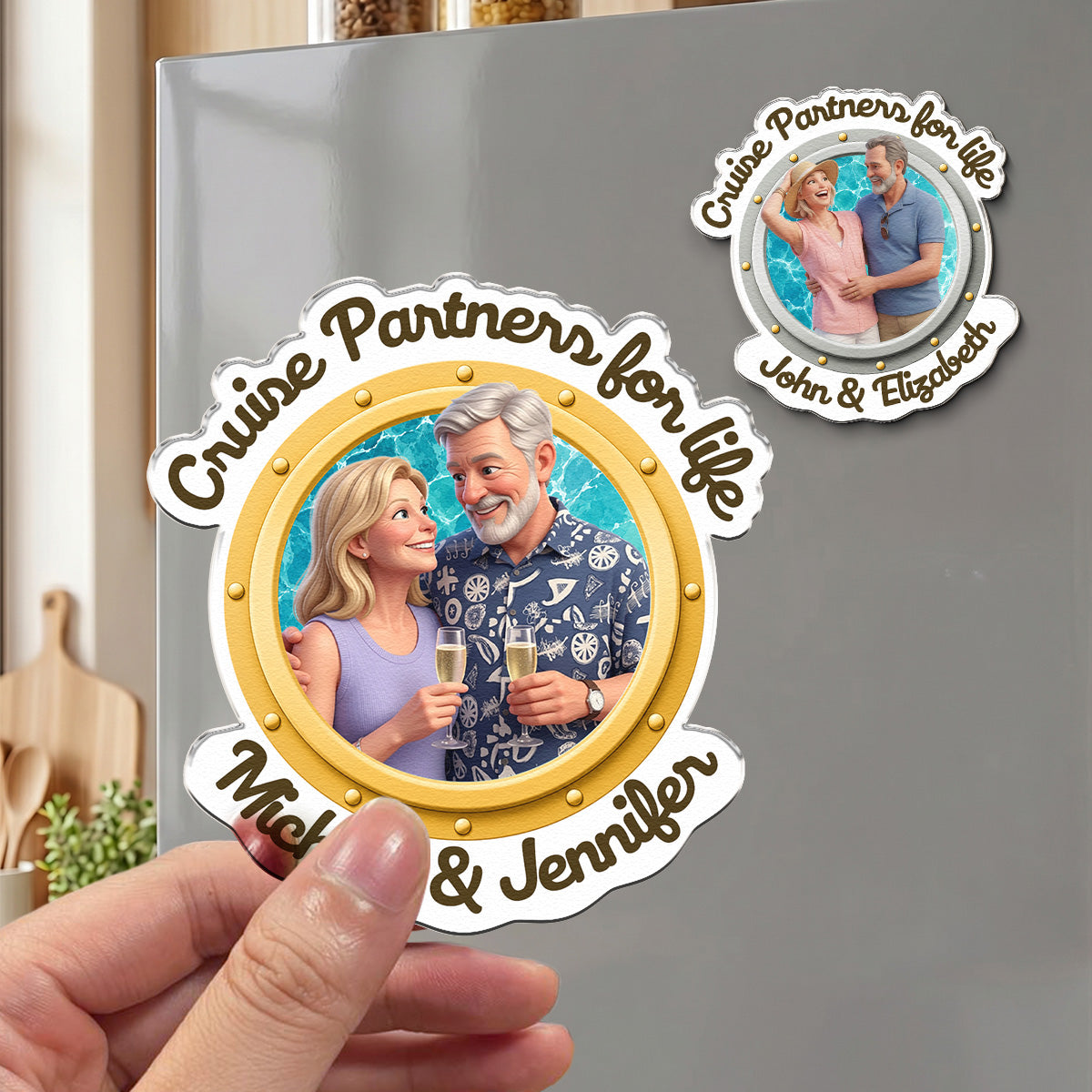 Cruise Partners For Life Custom Photo 3D Style - Personalized Magnet